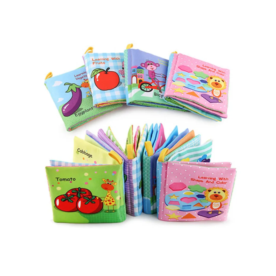 

Let's Make Baby Toys 1pc Cloth Books Know Vegetables Fruit Graphics Transportation Baby Readings Product Learning And Education