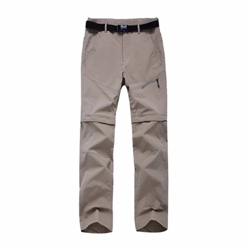 La primavera de los hombres de verano Mujer al aire libre dos sección extraíble pantalones de las mujeres de secado rápido Camping Trekking ventilación solar Pantalones
