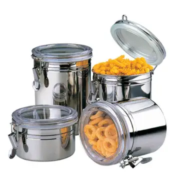 

Stainless Steel sealed cans storage box Food Cans Tea Tobacco Coffee Beans Storage Tanks Food Jars Canisters #4O