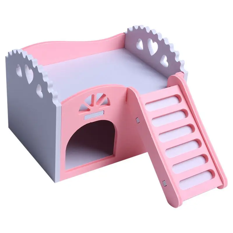 Для небольшого животного, питомца хомяк крыса Ежик белка лестница дом кровать гнездо клетка Дерево Розовый