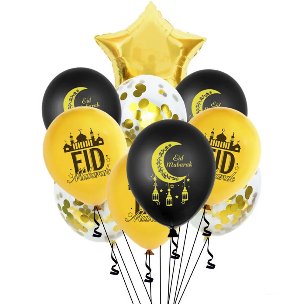 10 шт воздушные шары Eid Mubarak счастливый ИД Исламская Новый год декор счастливая