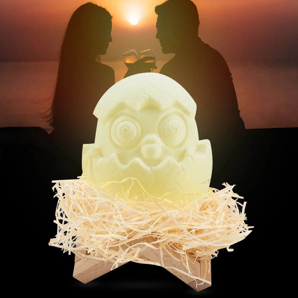 

LED Egg Shell Night Light Lamp RGB 16 Colors With USB Charging For House Home Gift Light Children Bedroom