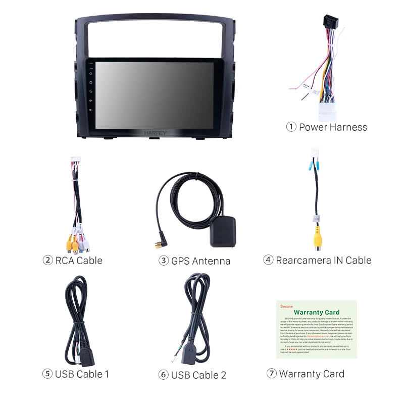 Perfect Harfey 9" Android 8.1 HD Touch Screen for 2006 2007 2008-2013 Mitsubishi PAJERO V97/V93 Radio GPS Nav Car Stereo with Bluetooth 3