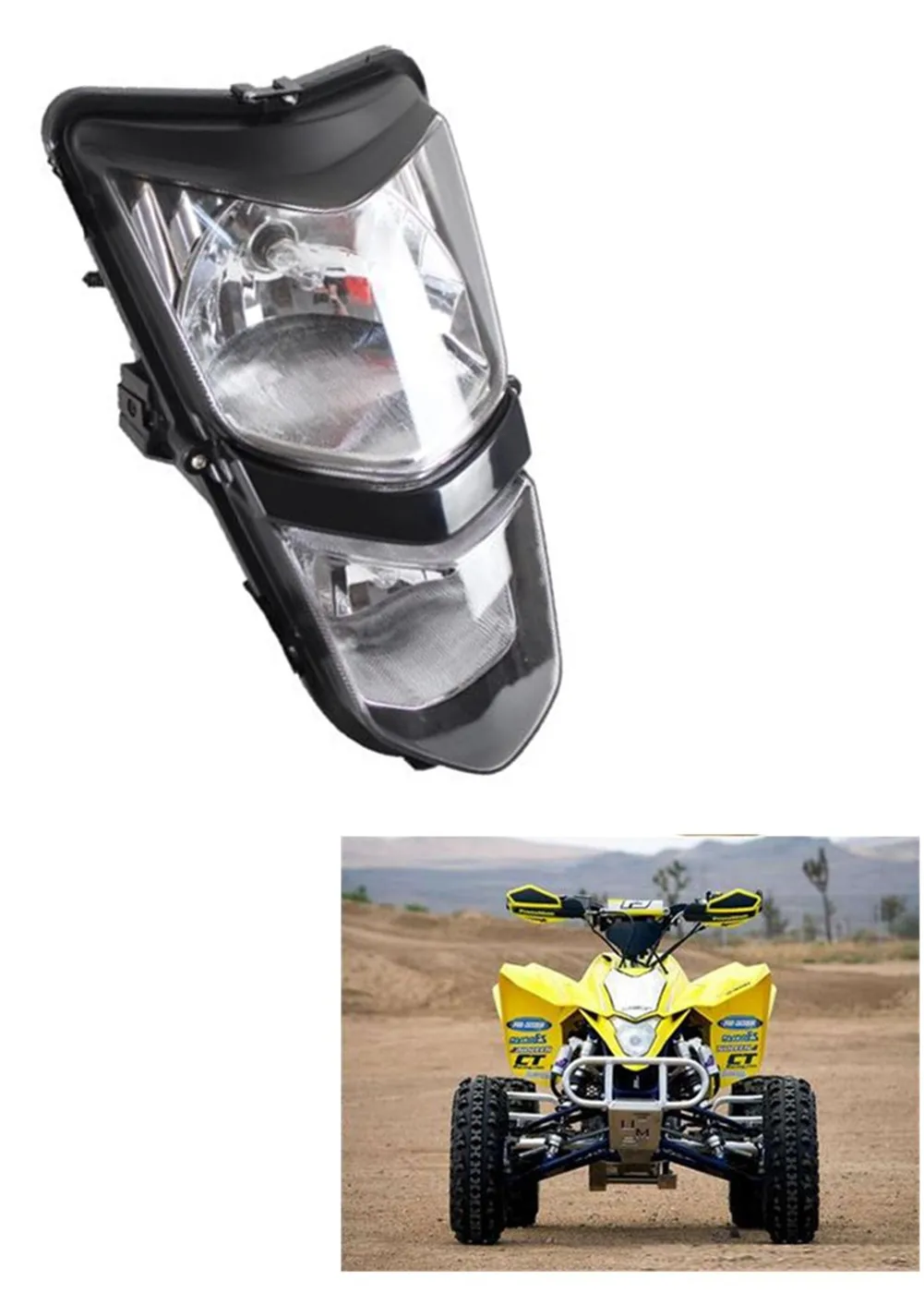 

Motorcycle 12V/25W Headlight Dual Twin Headlamp for Suzuki ATV Quadsport LTZ 400 LT-Z400 LTZ400 2003-2008 2004 2005 2006 2007