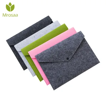 

Mrosaa 1PC Simple Solid A4 Big Capacity Document Bag Business Briefcase File Folders Chemical Felt Filing Products Student Gifts