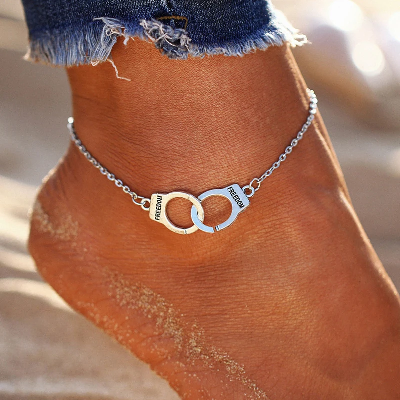 Vintage Anklets For Women Girl Bohemian Freedom Handcuffs Ankle Beach Bracelet On The Leg Barefoot Foot Jewelry Gift Vintage Anklets For Women Girl Bohemian Freedom Handcuffs Ankle Beach Bracelet On The Leg Barefoot Foot Jewelry Gift
