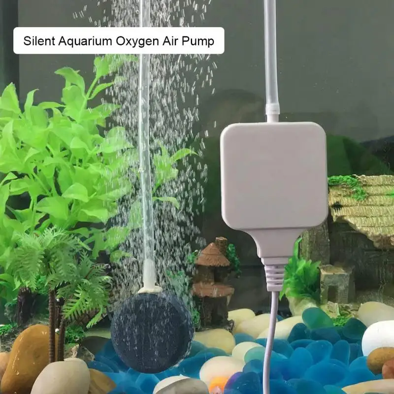 Silent Aquarium Oxygen Pump 100 120V Mini Fish Tank Air Pumps Square