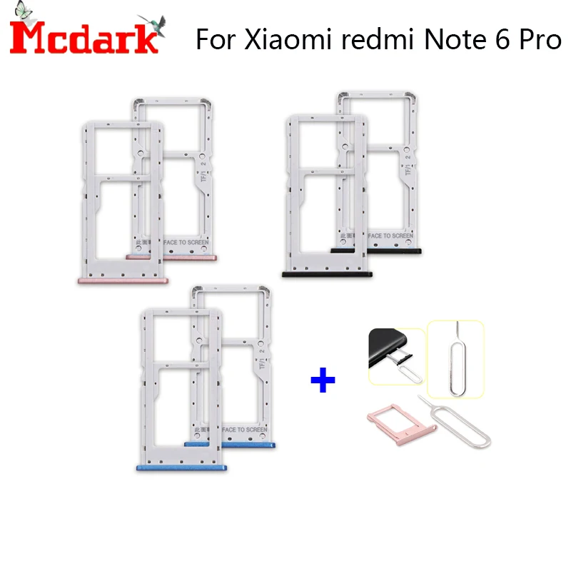 Держатель лотка Nano SIM /Micro для Xiaomi redmi Note 6 Pro SD Sim-карты Адаптеры запасные части +