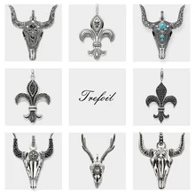 Кулон бык Череп Буйвола, новинка, модные ювелирные изделия, трендовые 925 пробы, серебро, кубический цирконий, подарок для женщин, ожерелье