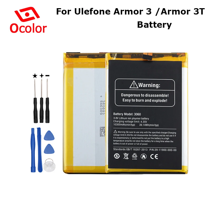Ocolor для Ulefone Armor 3 Батарея 3060 мАч Высокая емкость долгое время ожидания +