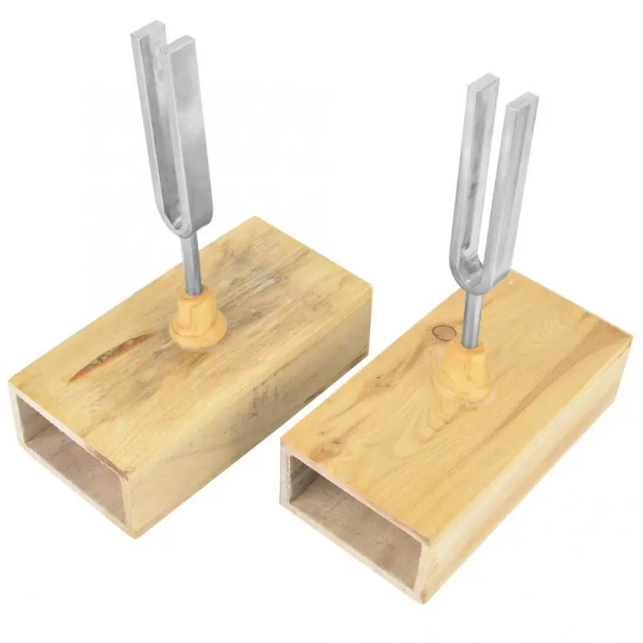 

Spectrum Analyzer 440HZ Tuning Fork Virbration Experimental Instrument with Wood Resonator Box & Knocker analizador de espectro