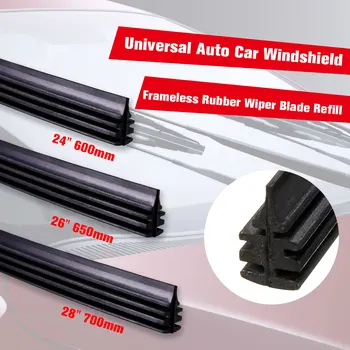 

2 PCS Universal 28" 26'' 24'' 700mm 650mm 600mm Car Rubber Frameless Windshield Wash Wiper Blade Cut To Size Car Accessories