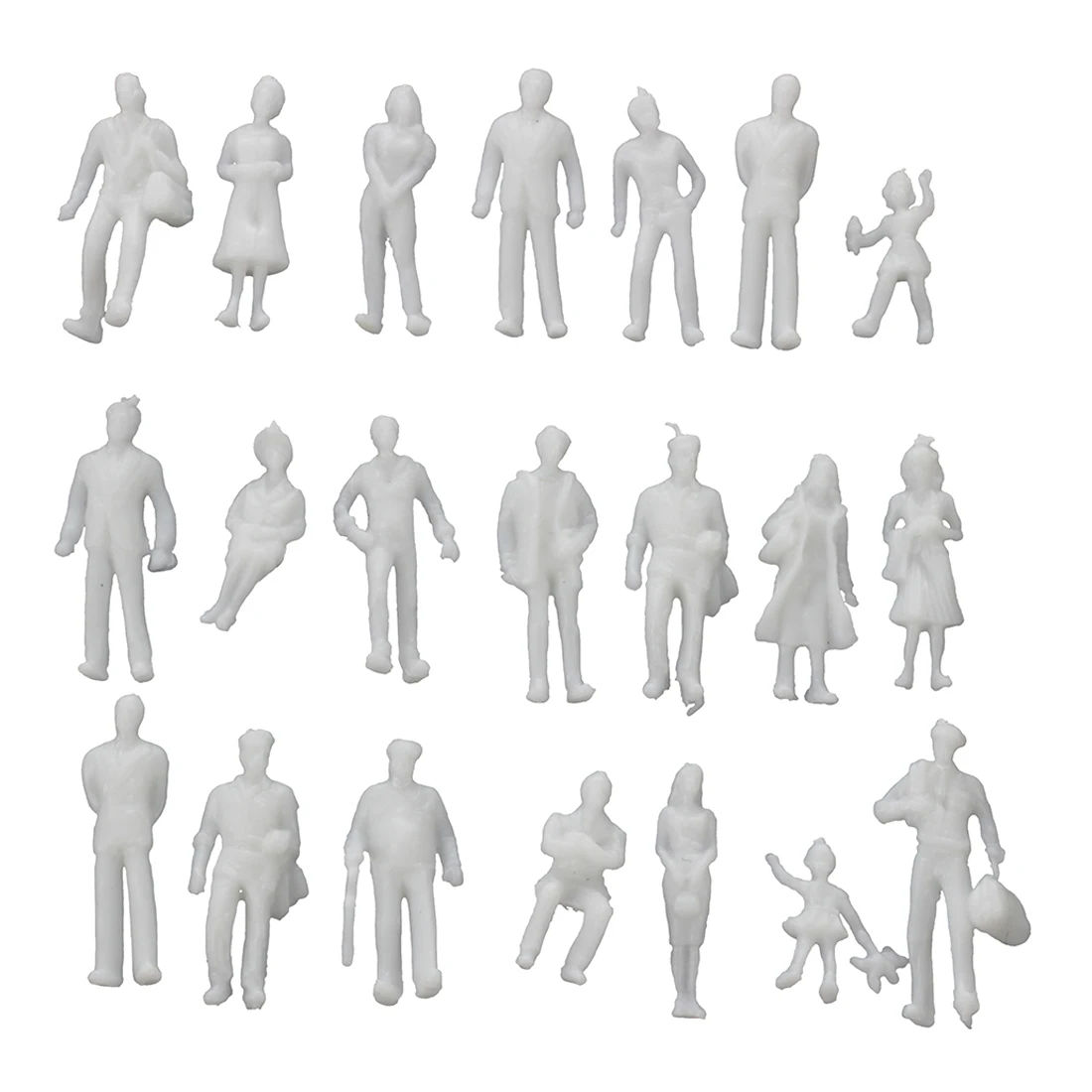 

BIFI-100Pcs Model Train People Figures Scale HO TT (1 to 100), Assorted Style, Great Collectibles--Light Grey