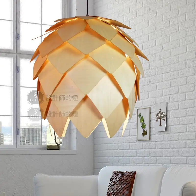 

Nordic golden iron pendant lights for Living Room bedroom pendant lamps Wood retro Country Pastoral Cafe hanging light fixtures
