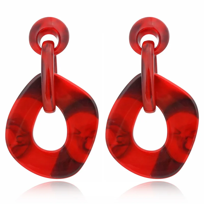 Trendy Acrylic Geometry Dangle Earrings Women Oversize Long Chain Irregular Resin Pendent Statement Drop Earring Jewelry Brincos | Украшения