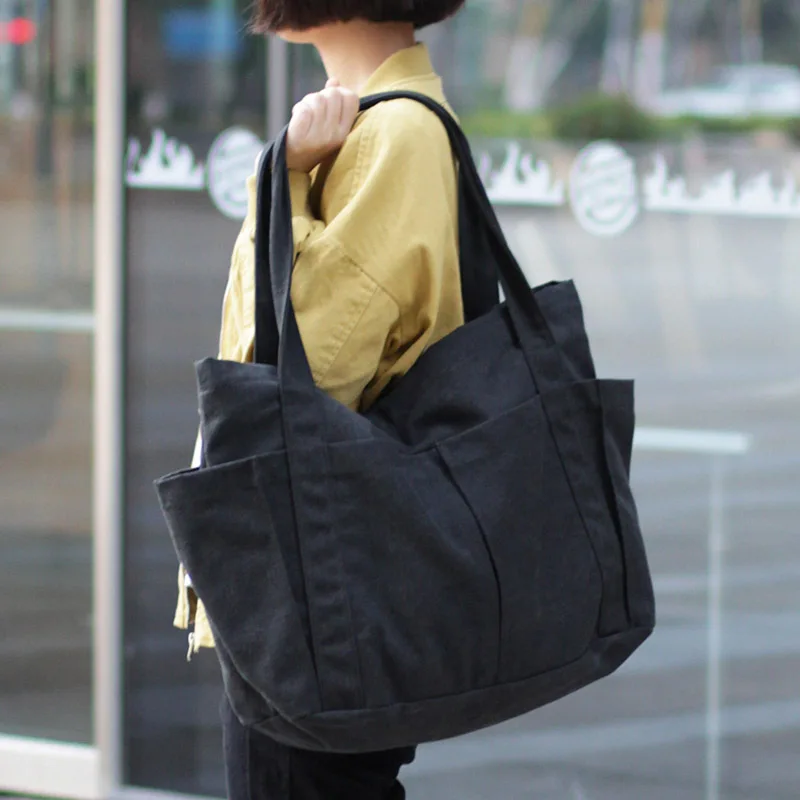 

New Style Korean-Style Artistic Canvas Bag Leisure MORI Series Cloth Handbag Simple Fashion Large Capacity One-Shoulder Bags & S
