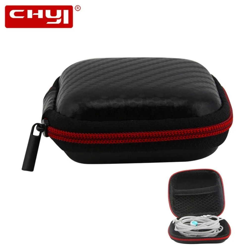 

CHYI Zipper Earphone Wire Storage Box Protective USB Cables Storage Container Organizer Case Headphones Charger Money Box