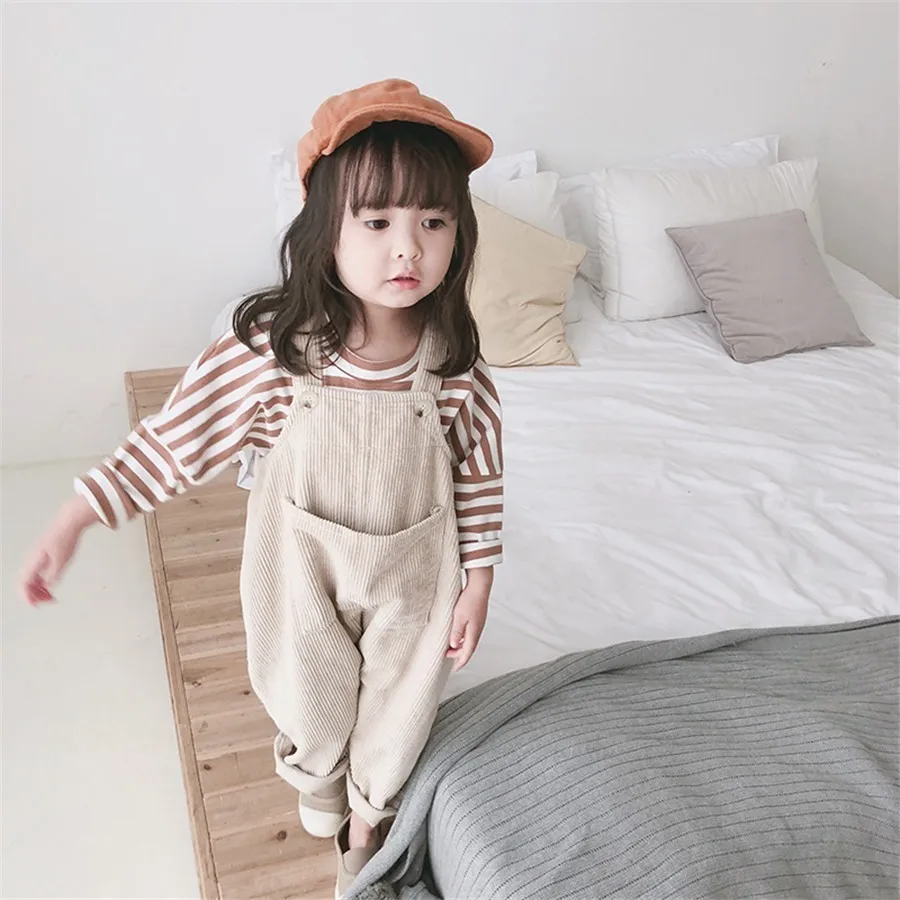 Baby Girl Jumpsuit Casual Corduroy Overalls Fashion Toddler Clothing
