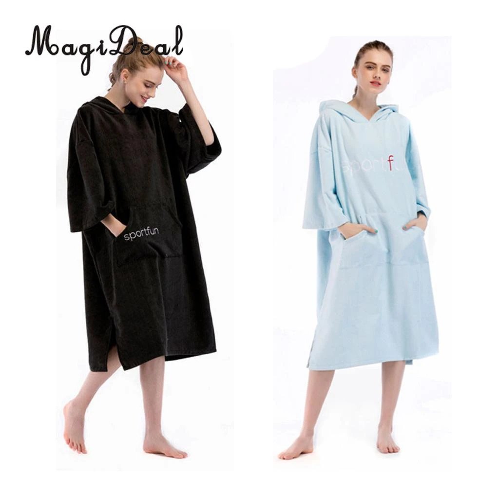 Adults Hooded Towel Poncho Surfing Travel Towel Swimming Ideal for Holidays Bathing Treer Quick Dry/& Light Weight Changing Robe Unisex Beach Towelling