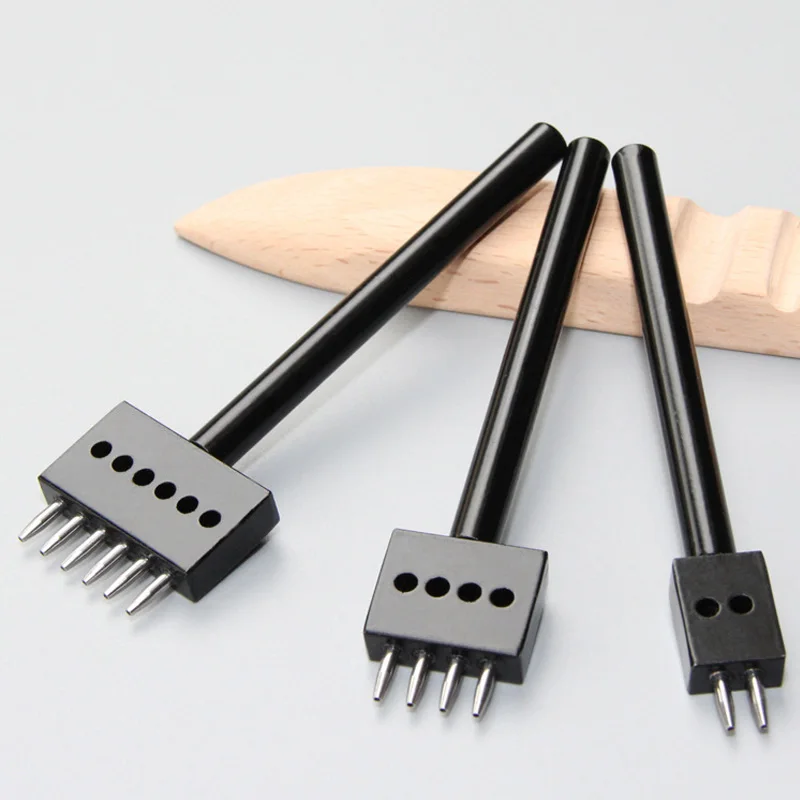 

Round Stitching Punch Tools Black Leather Hole Punches 4/5/6/mm Spacing 1 Pcs Leather Punching Tool Hole Cutter 2/4/6/Hole