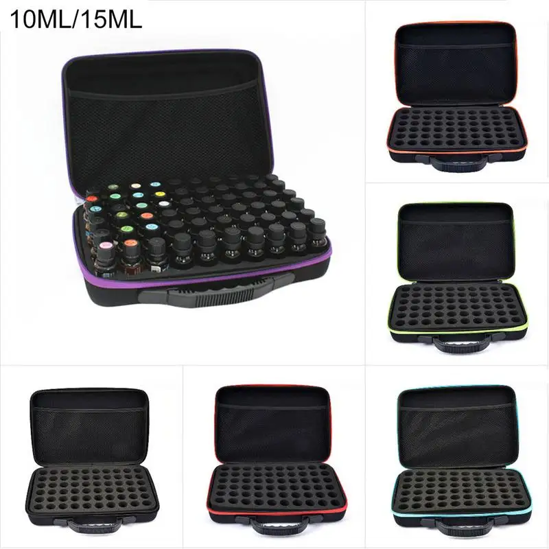 60 Compartments Essential Oil Storage Bag 10/15ml Makeup Organizer Foldable Eco-friendly Storage Box EVA Household Supplies