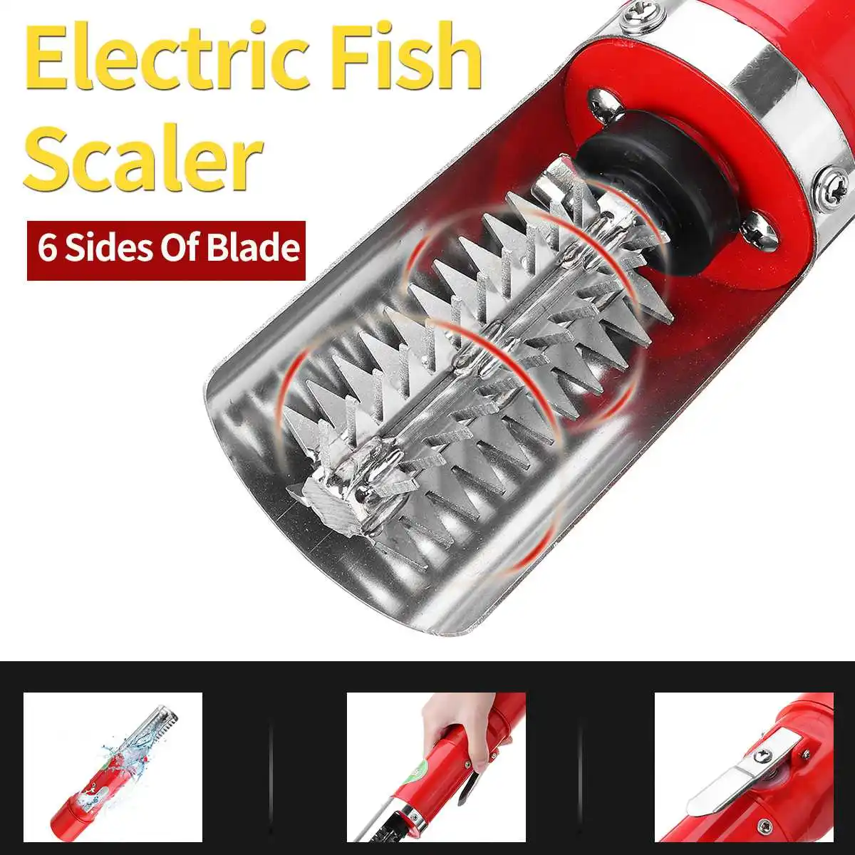

Useful Electric Fish Scaler Fishing Scalers Clean Fish Remover Cleaner Descaler Waterproof Scraper Seafood 120W Charging Tools