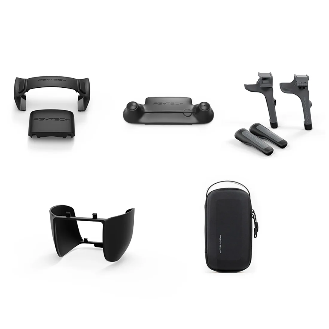 

PGYTECH 5 IN 1 Mini Bag Lens Hood Blade Holder Fixer Increased Landing Gear + RC Rocker Protector Set for DJI MAVIC 2 Drone