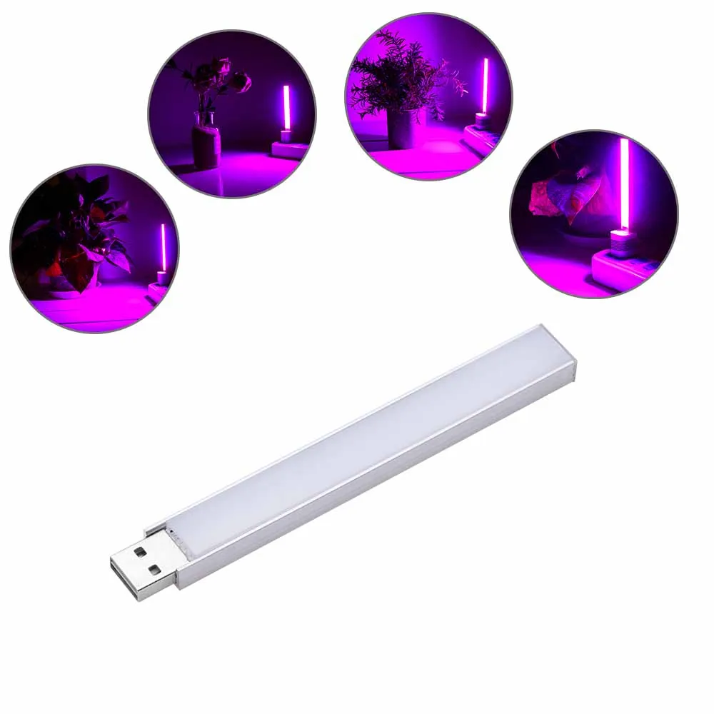 

CLAITE 2.5W 14 LED USB Full Spectrum Red: Blue 10:4 Grow Light for Indoor Hydroponic Flower Plant DC5V
