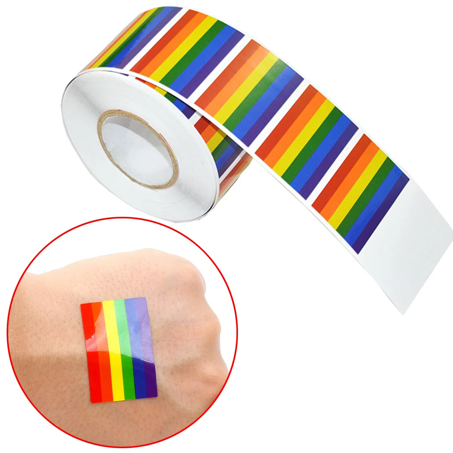 Новинка 500 штук радужных наклеек Gay Pride в рулоне поддержка ЛГБТ причин этикетки