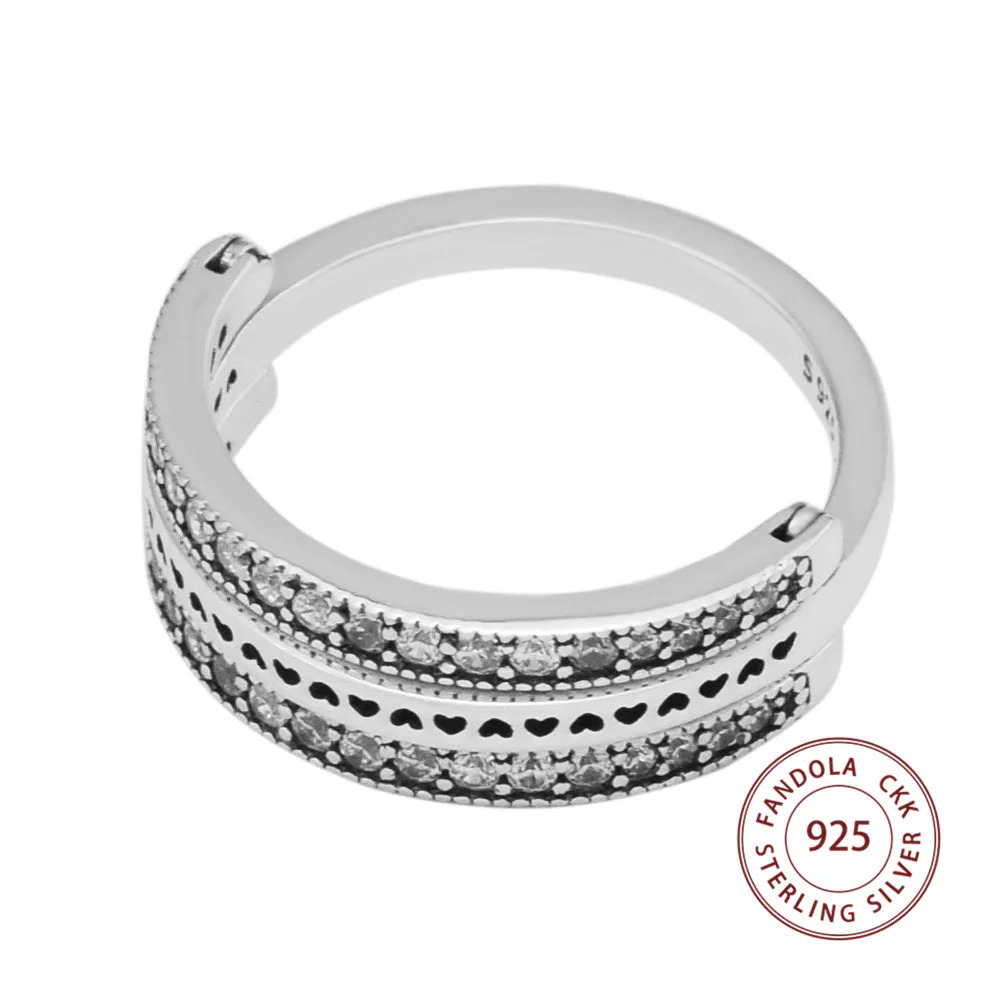Аутентичные Кольца Сердце из стерлингового серебра 925 пробы для женщин обручальное женское кольцо оригинальные ювелирные изделия подарок для девушек