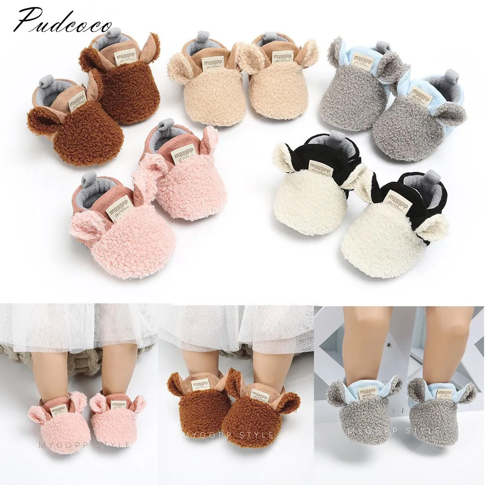 

New Newborn Infant Baby Girls Bow Soft Sole Prewalker Warm Casual Flats Shoes
