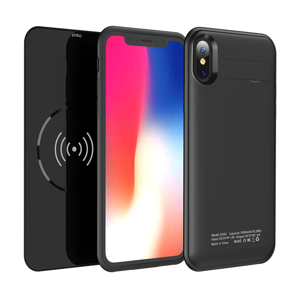 

Battery Charger Case For iPhone X/Xs Case 5000mAh Power Bank Charging Case External Backup Charger case For iPhone X/Xs Cover