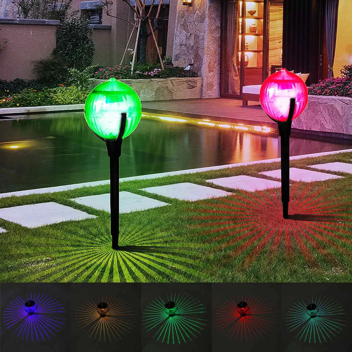 

2Pcs Waterproof Outdoor Garden Pathway Led Solar Flame Flickering Lawn Lamp Light Landscape Decoration Lighting Lamps Spotlight
