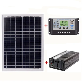 

18V20W Solar Panel +12V / 24V Controller + 1500W Inverter Ac220V Kit, Suitable For Outdoor And Home Ac220V Solar Energy-Saving