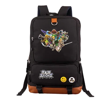 

anime Super Smash Bros backpack for teenagers Student School Bags Men women's travel Shoulder Bag canvas Package Laptop Rucksack