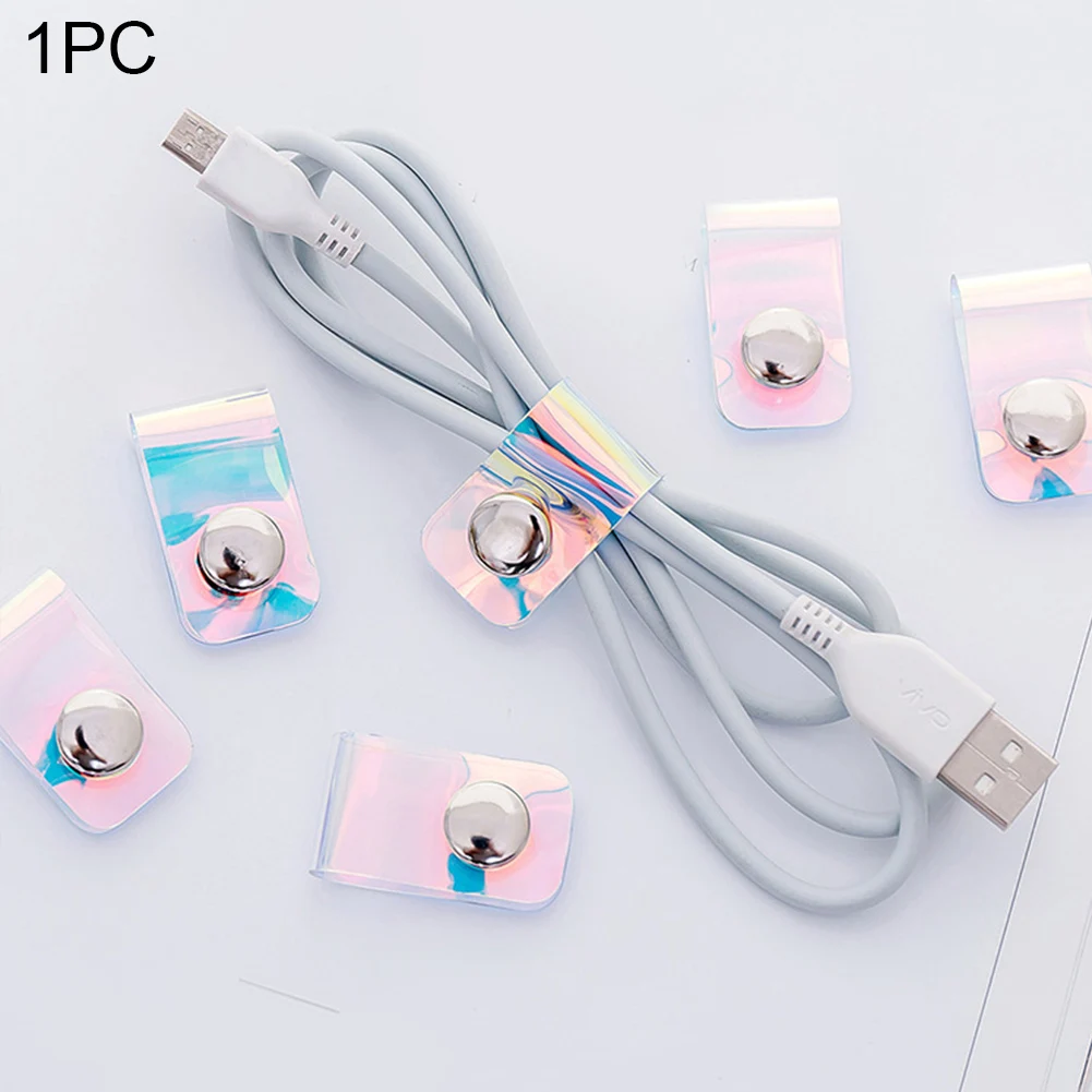 

PVC Earphone Winder Line Holder USB Cable Organizer Cord Organizer Translucent Cord Winder Cord Clip Wire Management Winder