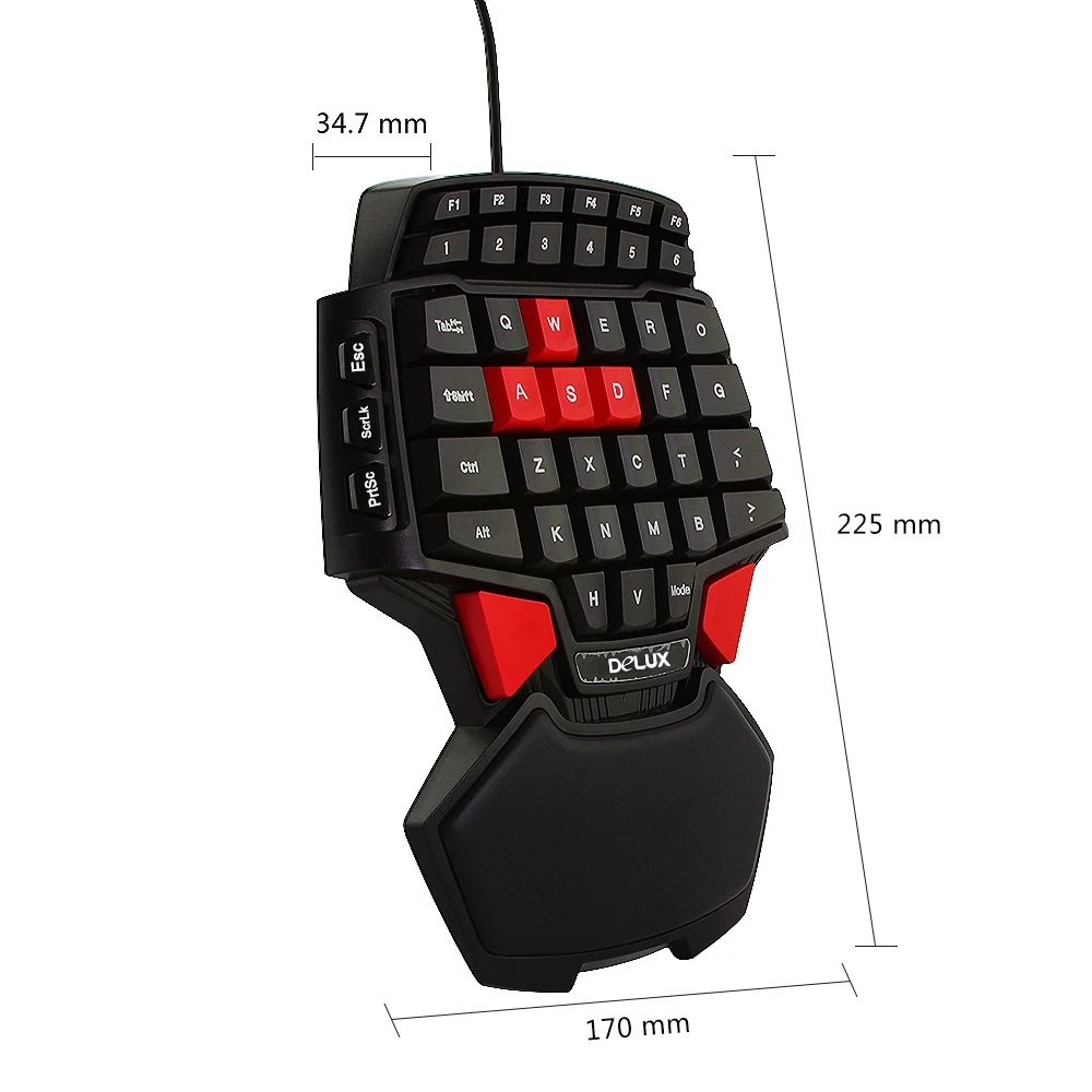  Delux T9 Professional Gaming Mini One Hand Keyboard Wired Computer Game Keypad For Overwatch LOL Do