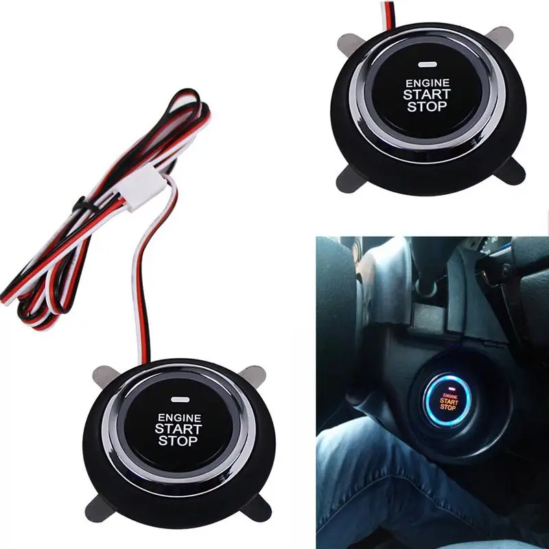  DC12V Car Engine Push Start Stop Button Ignition Starter Engine Starter Switch Working With Keyless