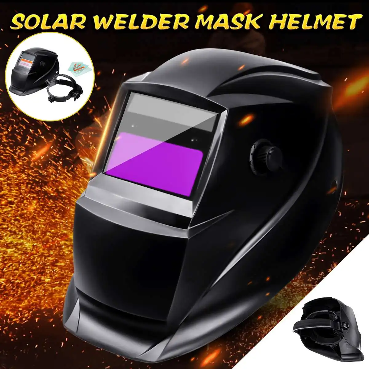 

Solar Auto Darkening Adjustable Range 4/9-13 ARC MIG TIG MMA Electric Welding Mask Helmet for Welding Machine