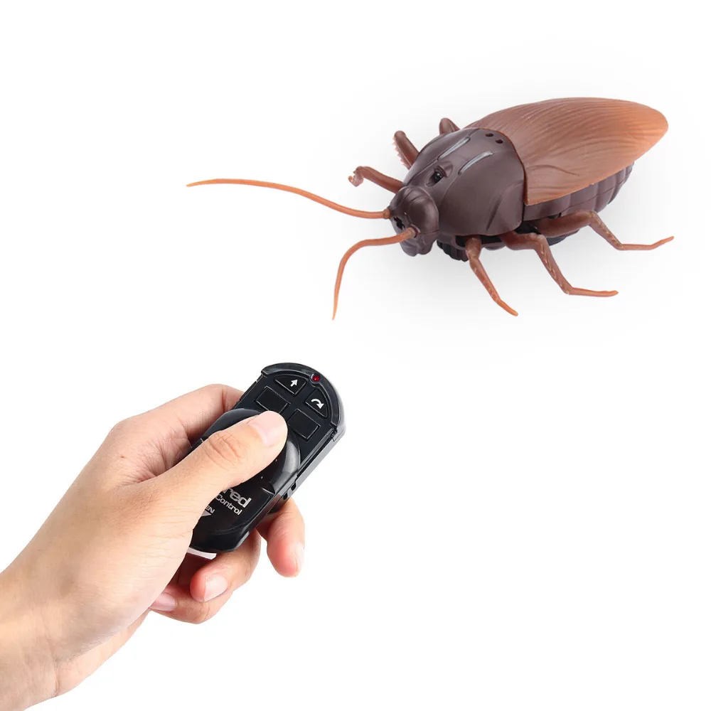 Infrared Cockroach Remote Control Mock Fake RC Toy Animal Xmas Trick Terrifying Black Beetle Toy