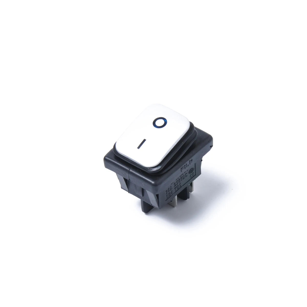 

12V 4 Pins Car Rocker Switch White Cover 22x30mm Waterproof Push Button (Blue Light)