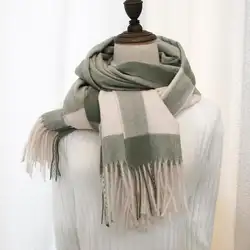 Для женщин плед кашемир шарфы с кисточкой леди зимний толстый теплый шарф высокого качества Женский платок 2018 горячая Распродажа шарф