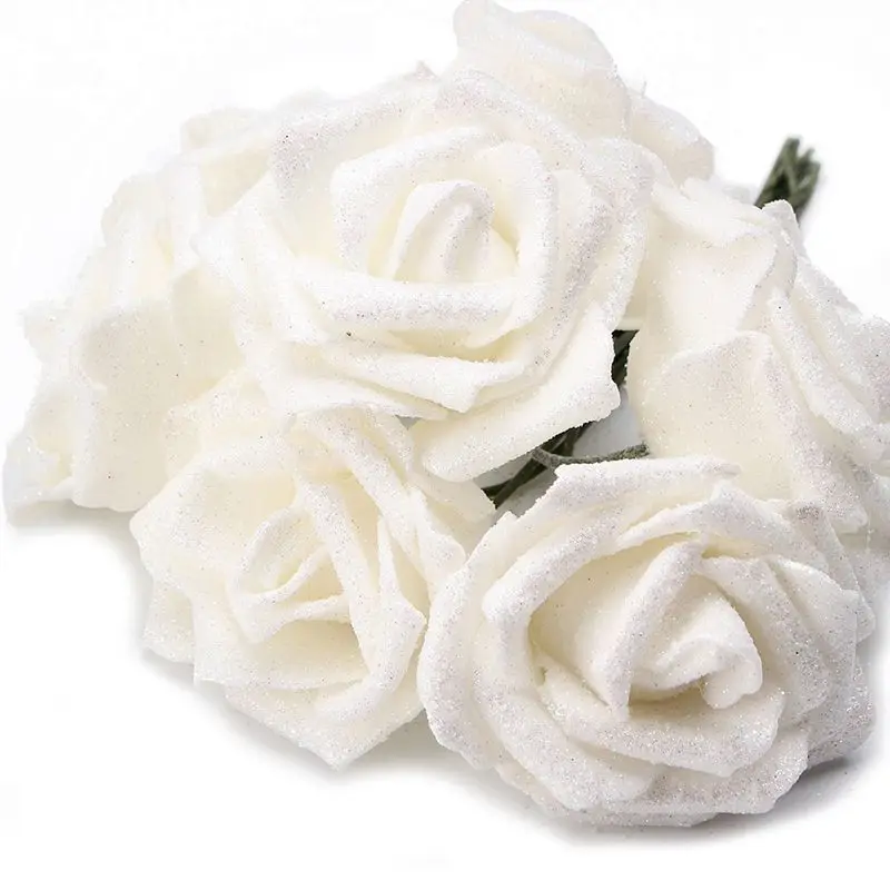 

7Pcs Foam Glitter Artificial Rose Decor