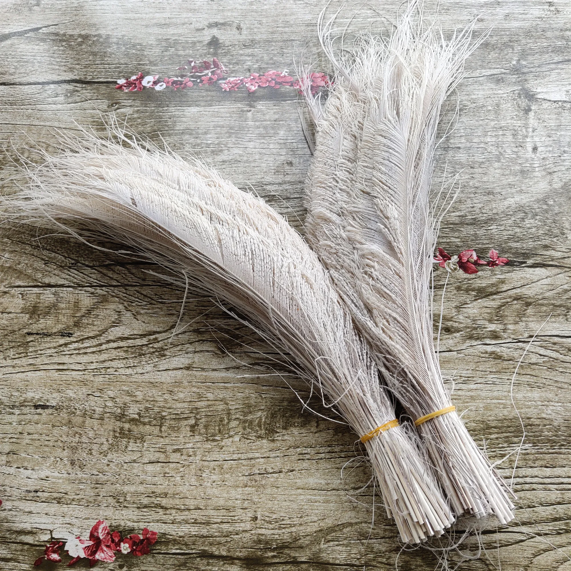 500pcs Beige 30 35 cm 12 14 inches peacock feather sword left and right