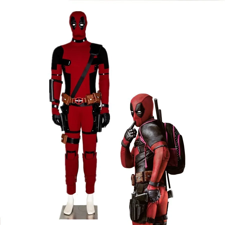 

new Deadpool 2 cosplay costume super hero jumpsuits mask set for man Christmas clothing