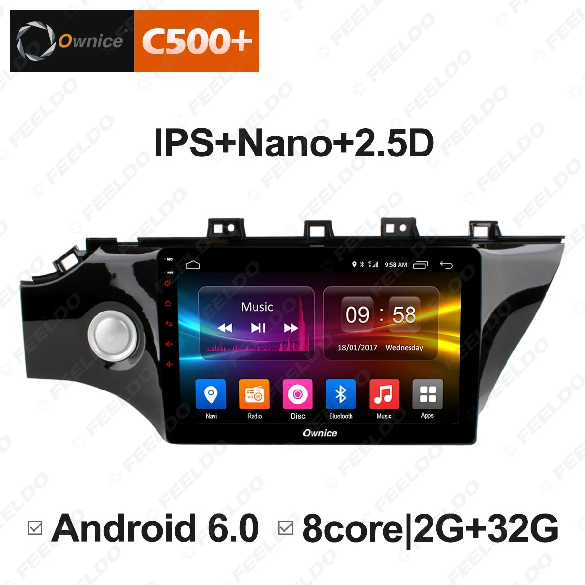 Clearance FEELDO 10.1" Android 6.0 4-Core/DDR3 1G/16G/Support 4G Dongle Car Media Player With GPS/FM/AM RDS Radio For K2 2017 2