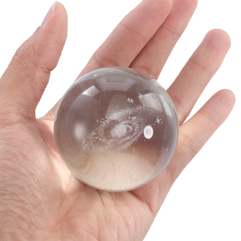 

3D Laser Engraved Crystal Ball Galaxy Display Globe Sphere Model Crystal Craft Sphere Ornament Globe Glass Home Decor Gift