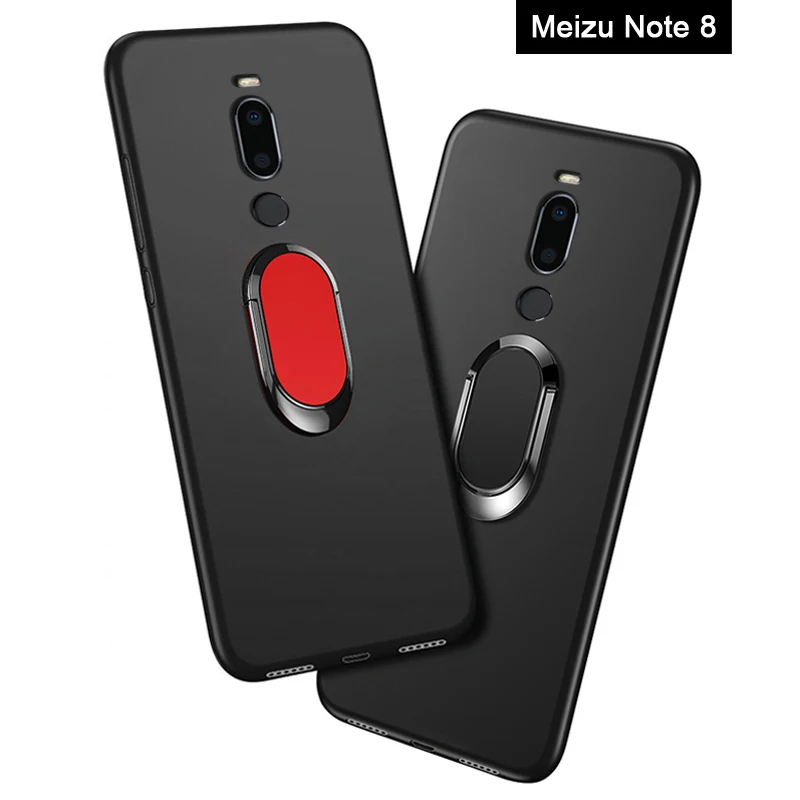 

Cover for Meizu Note 8 Case luxury M822Q M8 Note 6.0" Soft Black Silicone Magnetic Car Holder Ring Coque for Meizu Note 8 Funda