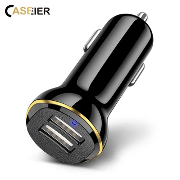 CASEIER 2 USB Output Car Charger 3.1A max(Real) Fast Charge For iPhone XS Max XR X 8 7 Car Phone Charger For Samsung S9 S8 Plus