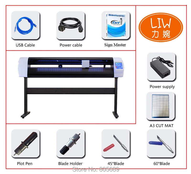 

Automatic Contour Cutting Plotter/Vinyl Cutter Auto Contour Cut Vinyl Sticker Cutting Plotter 410mm Width with Colorful LED ligh